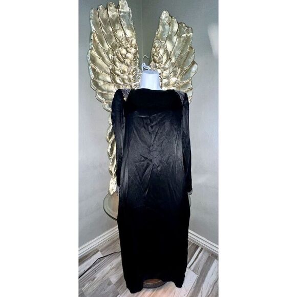 Vintage Albert Nipon Black With Swarovski Crystals Silk Blend Dress  Size 2, USA - Picture 3 of 16